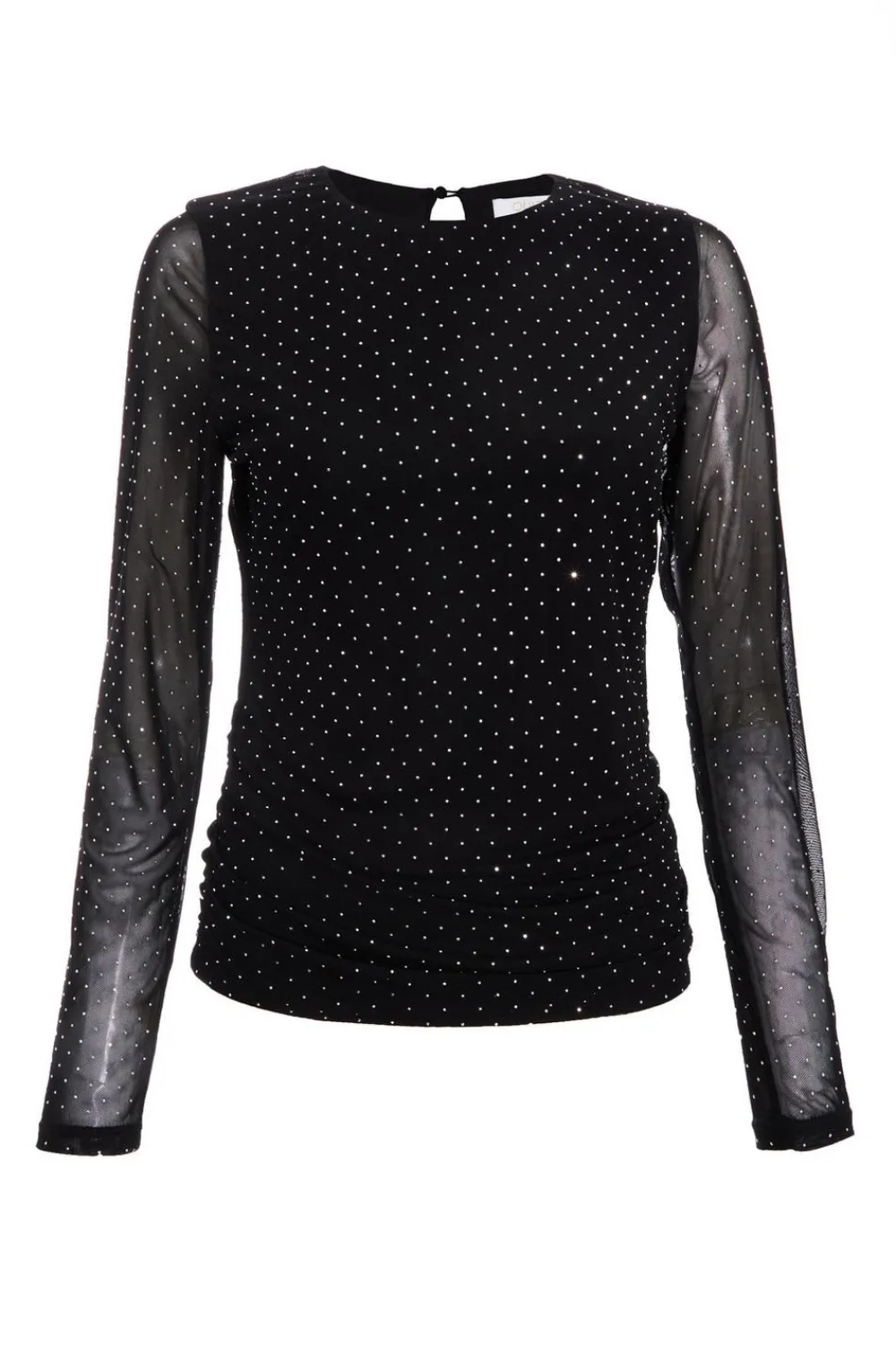 Quiz Going Out Tops|Tops>Mesh Stud Detail Top