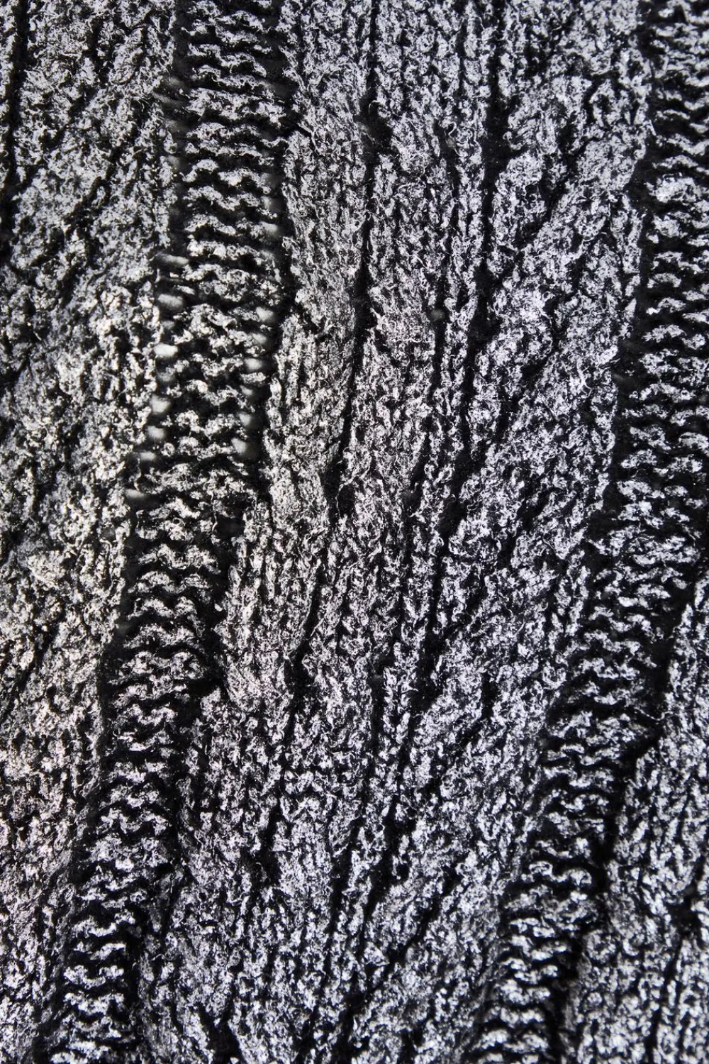 Quiz Knitwear|Jumpers>Black Metallic Cable Knit Jumper