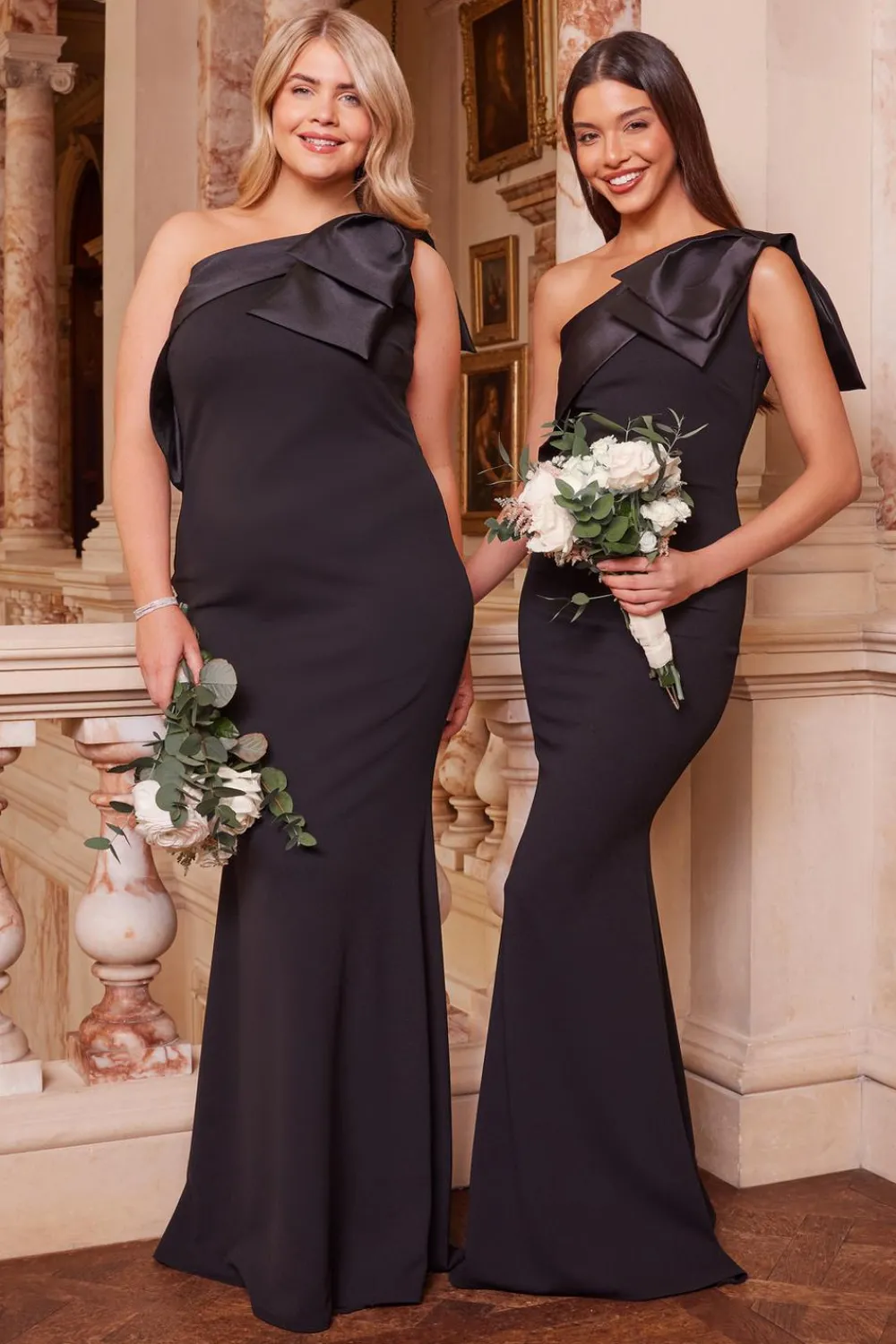 Quiz Prom Dresses|Prom & Ball>Black One Shoulder Bow Maxi Dress