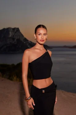 Quiz Going Out Tops|Tops>One Shoulder Crop Top