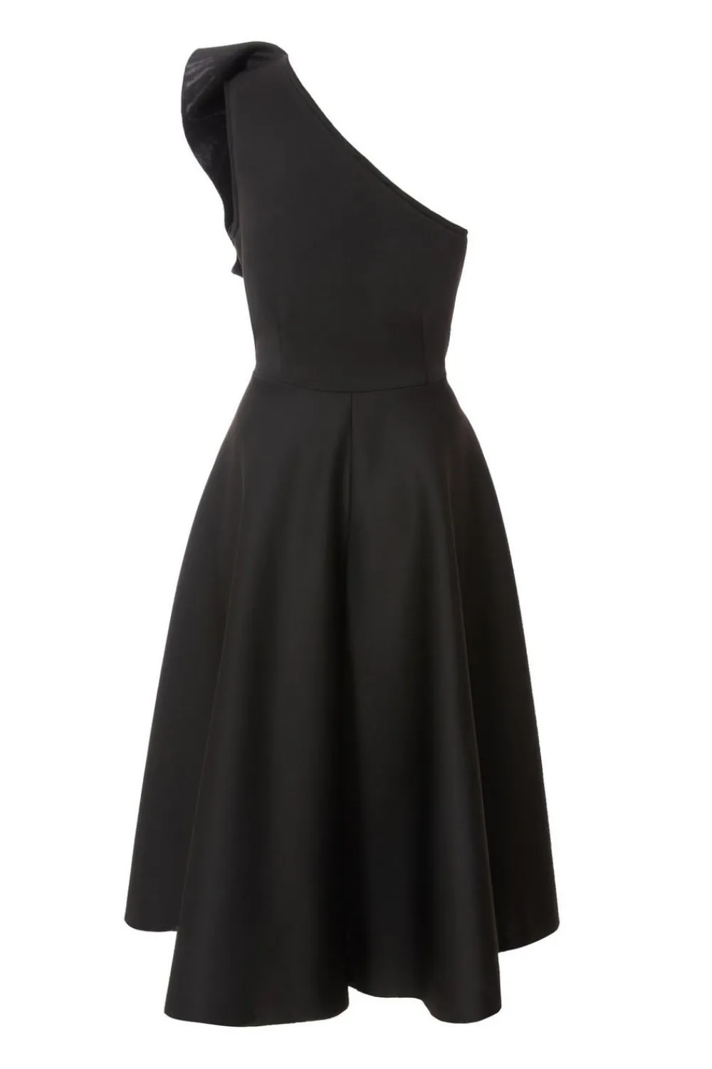 Quiz Evening Dresses|Day At The Races>Black One Shoulder Frill Skater Dress