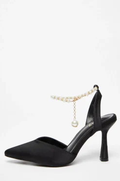 Quiz Occasion Shoes|Heels>Pearl Strap Court Heel