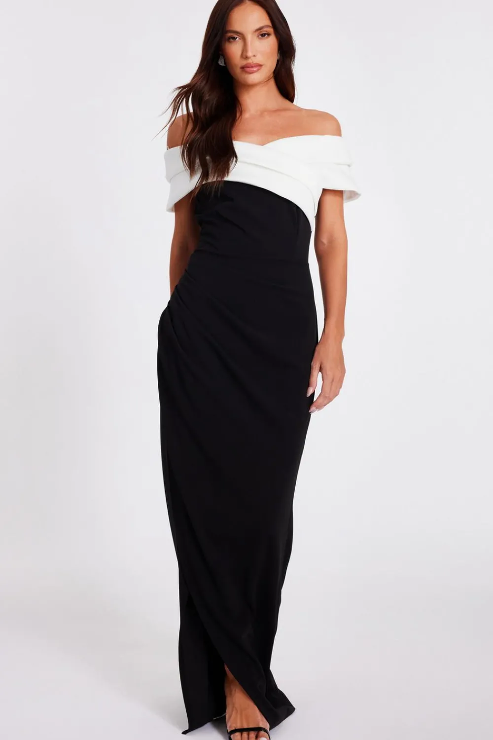 Quiz Prom Dresses|Prom & Ball>Pleated Bardot Maxi Dress