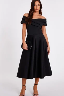 Quiz Evening Dresses|Day At The Races>Pleated Bardot Midaxi Dress