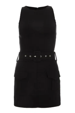 Quiz Playsuits|Summer Clothes>Black Pleated Skort Playsuit
