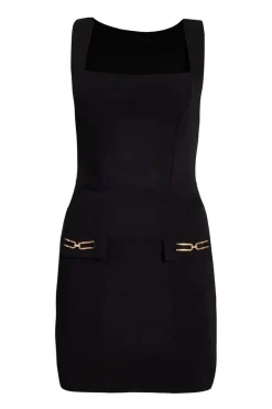 Quiz Going Out|Dresses>Black Pocket Detail Mini Dress