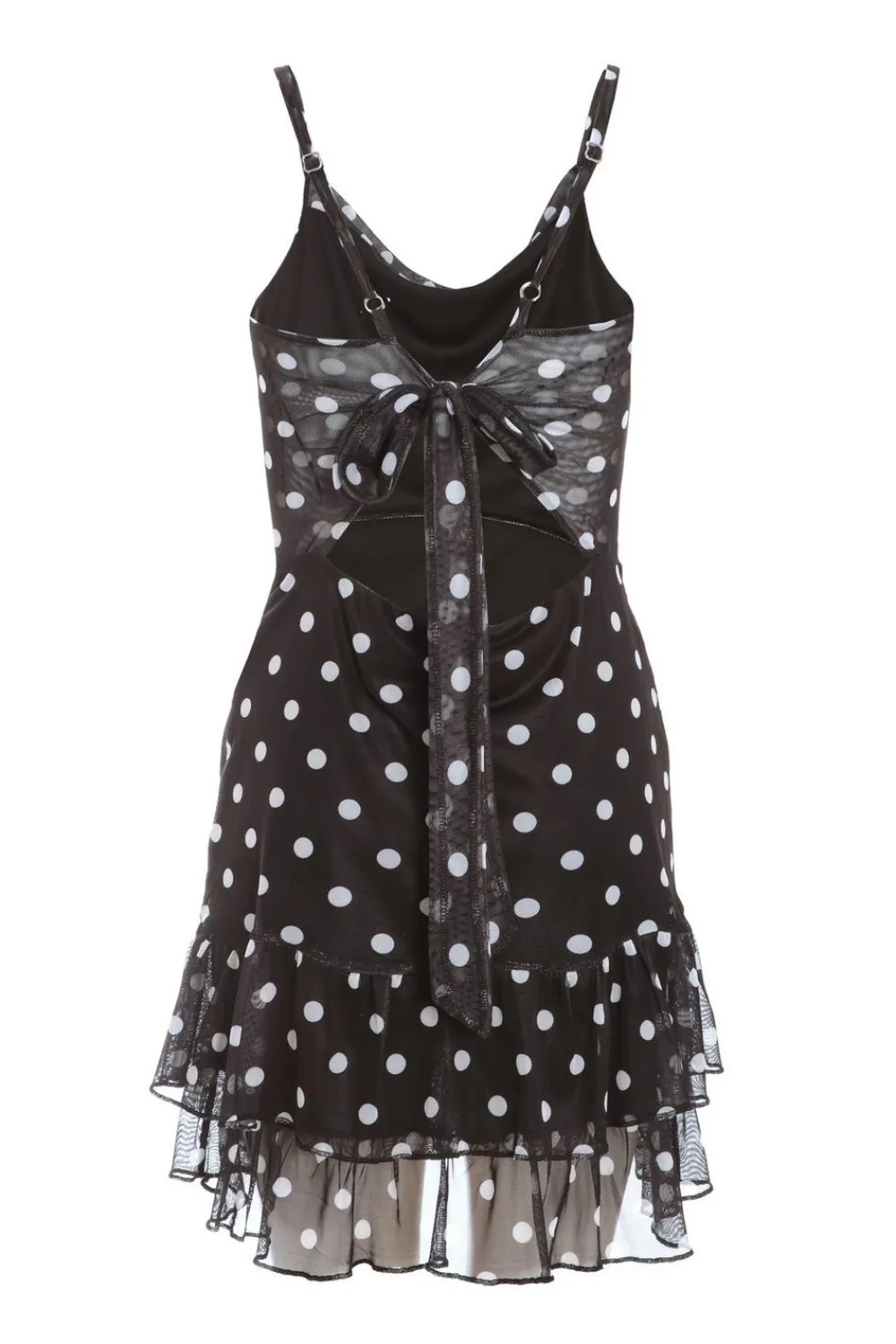 Quiz Summer Clothes|Casual Clothing>Black Polka Print Dot Frill Mini Dress