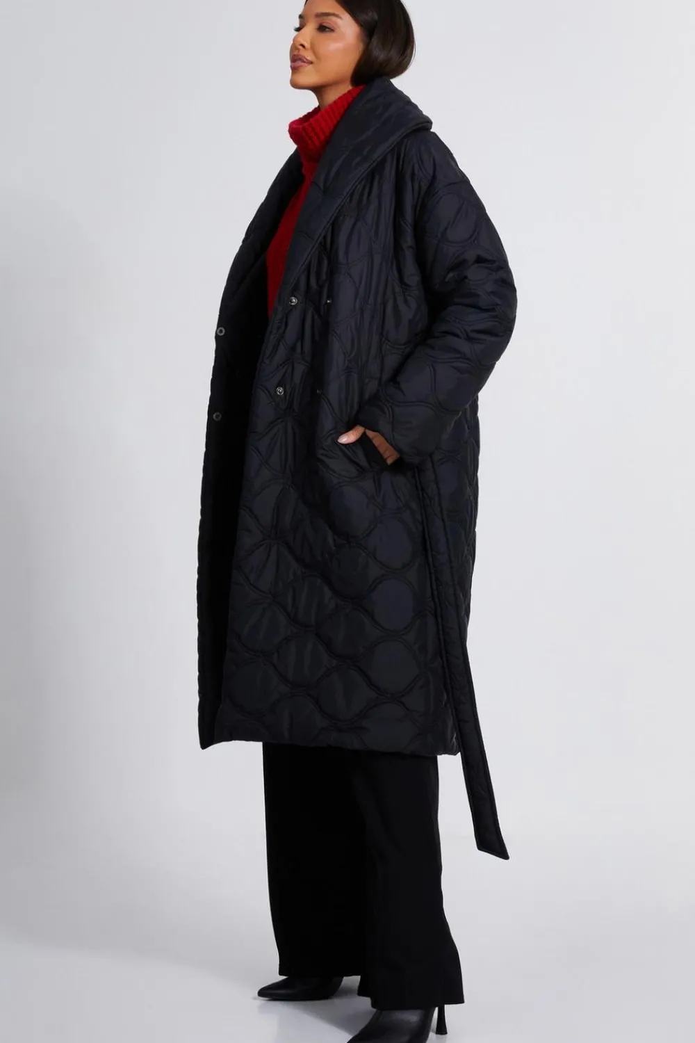 Quiz Casual Clothing>Quilted Long Line Coat