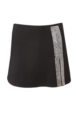 Quiz Going Out>Black Rhinestone Embellished Skort
