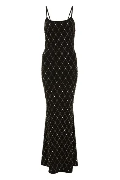 Quiz Evening Dresses|Prom Dresses>Rhinestone Strappy Maxi Dress