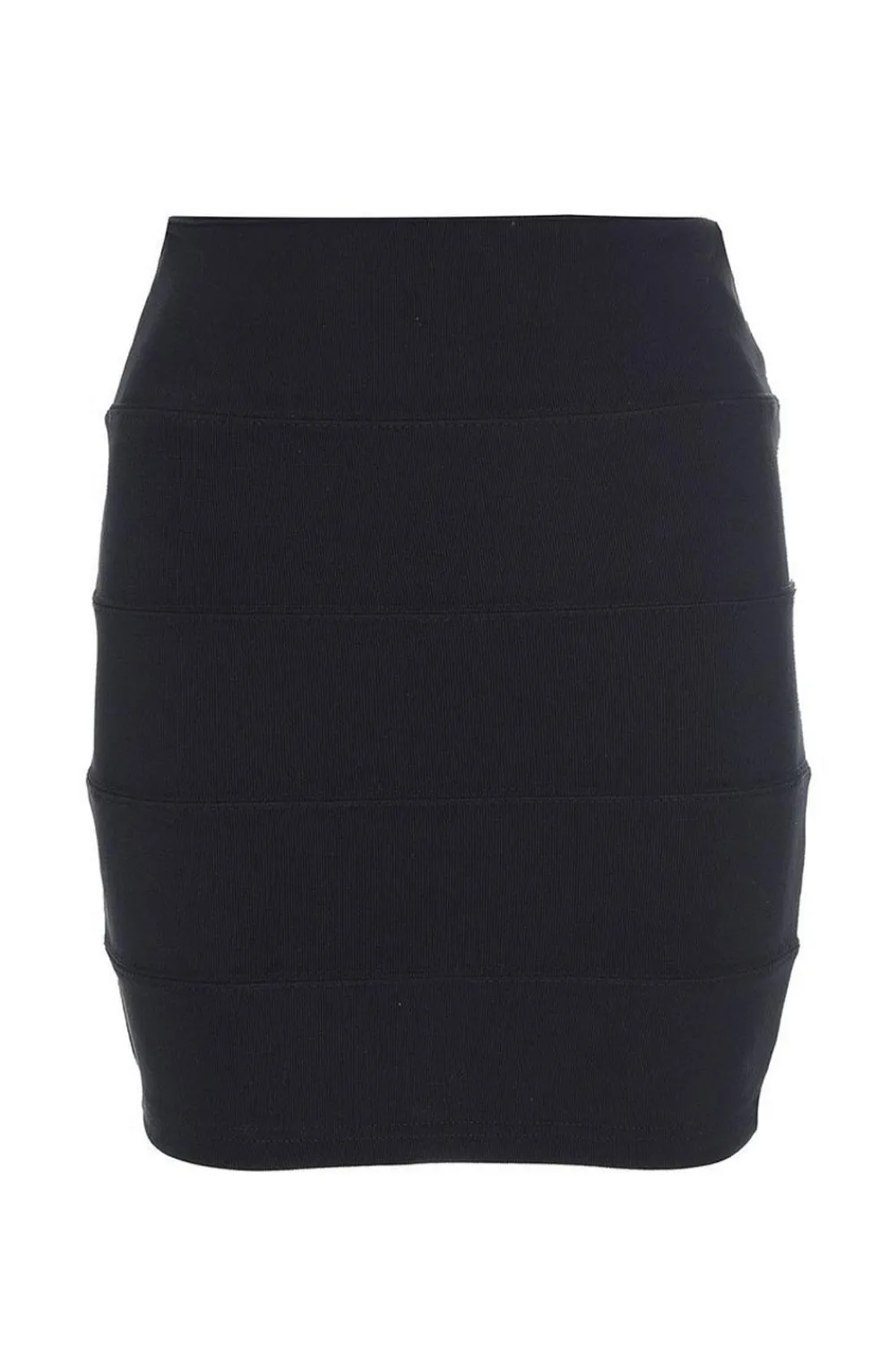 Quiz Skirts|Schoolwear>Black Ribbed Bodycon Skirt