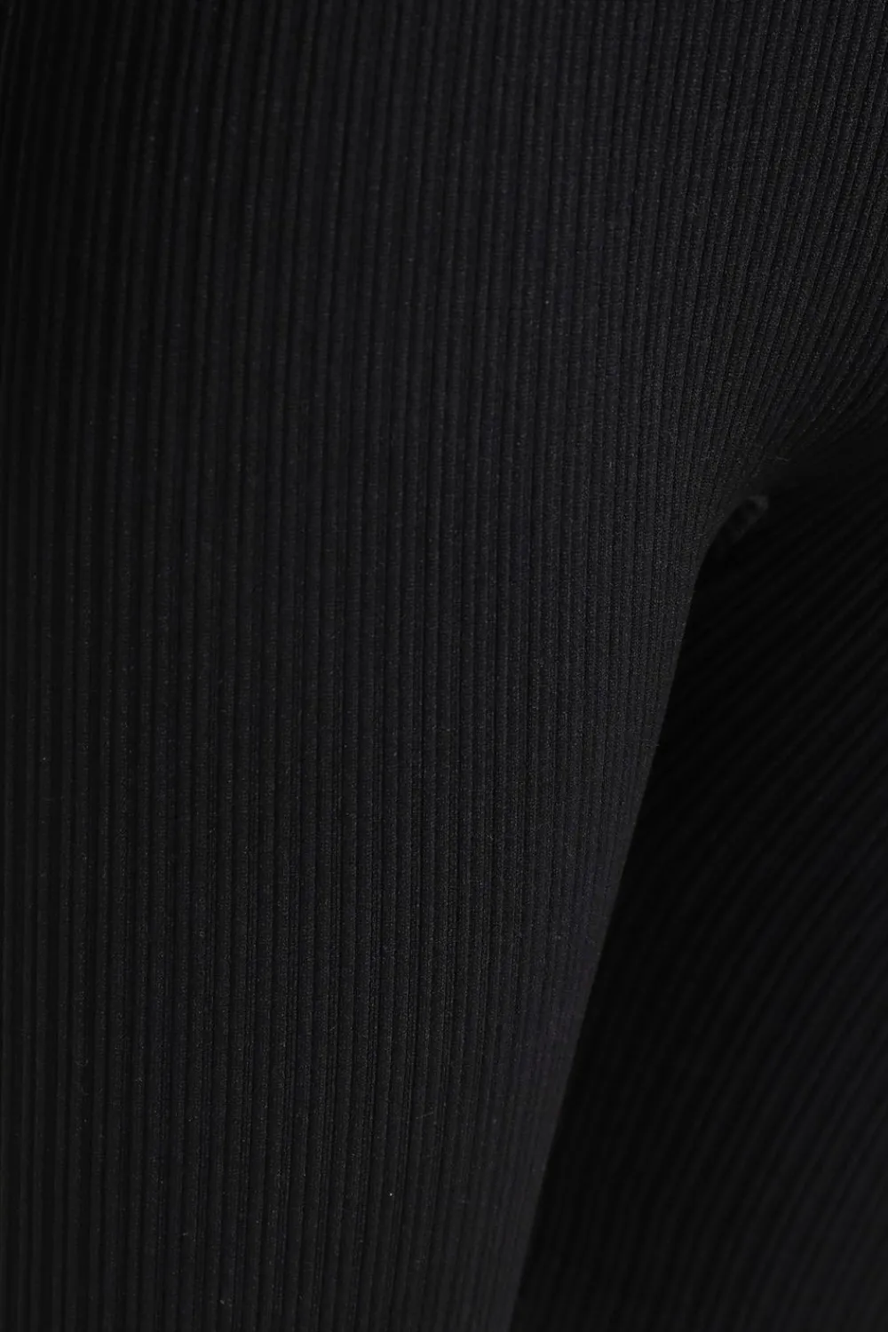 Quiz Playsuits|Playsuits>Black Ribbed Long Sleeve Playsuit