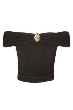 Quiz Going Out Tops|Crop Tops>Ruched Bardot Crop Top