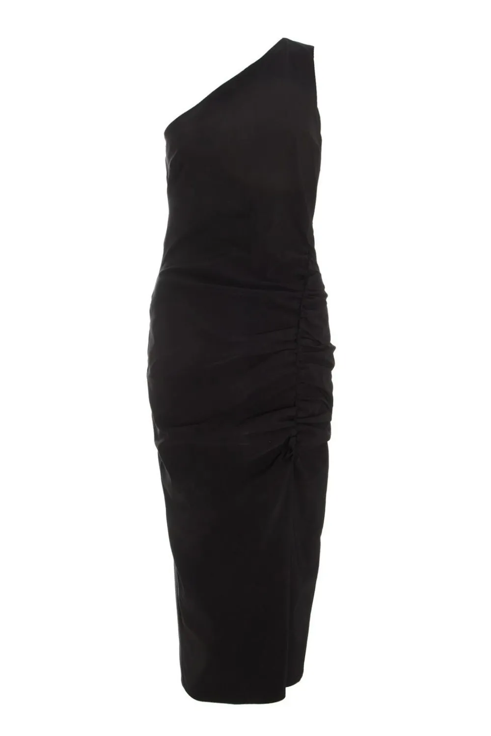 Quiz Midi Dresses|Bodycon Dresses>Black Ruched One Shoulder Midaxi Dress
