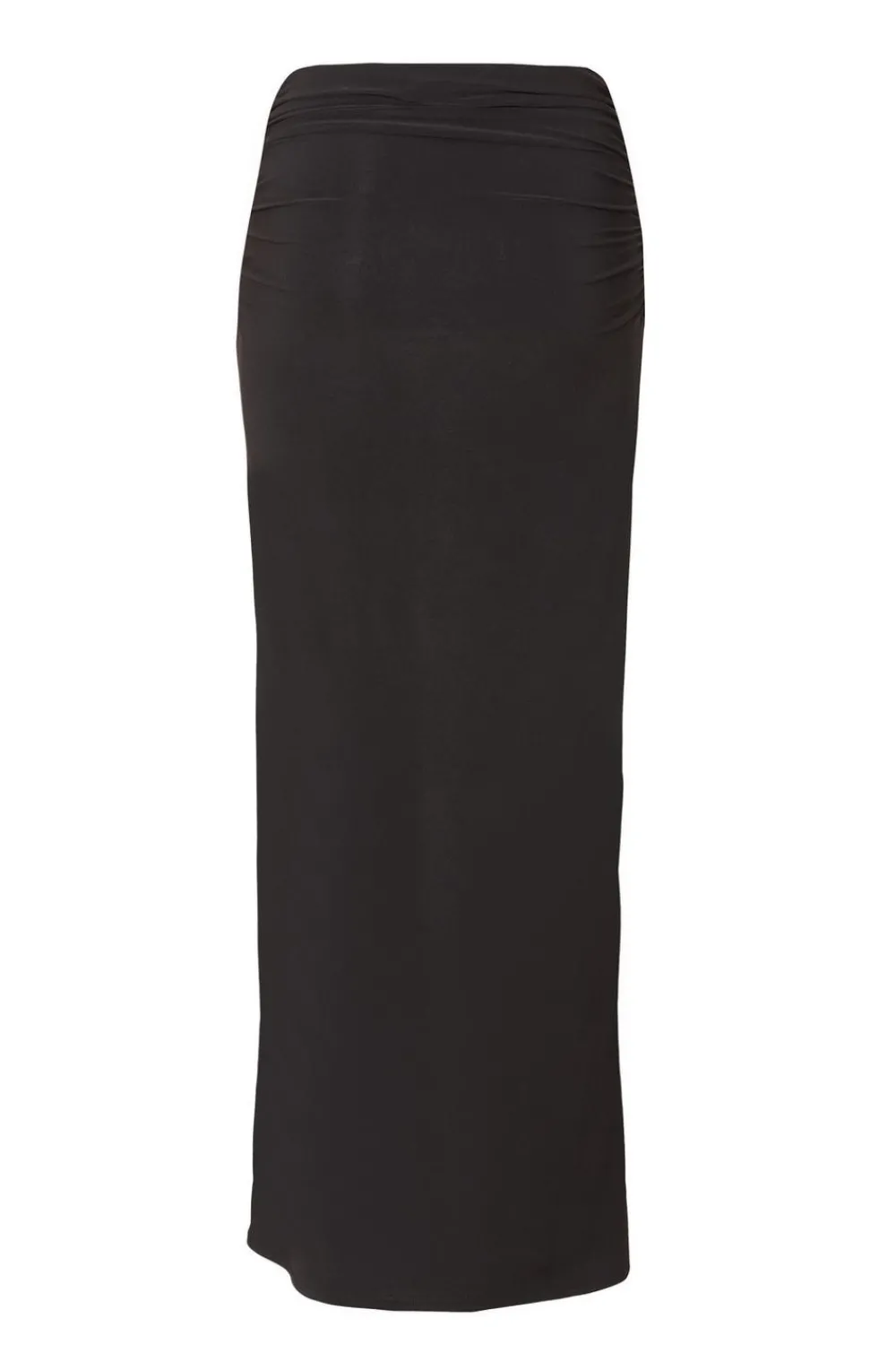 Quiz Skirts|Going Out>Black Ruched Waist Maxi Skirt
