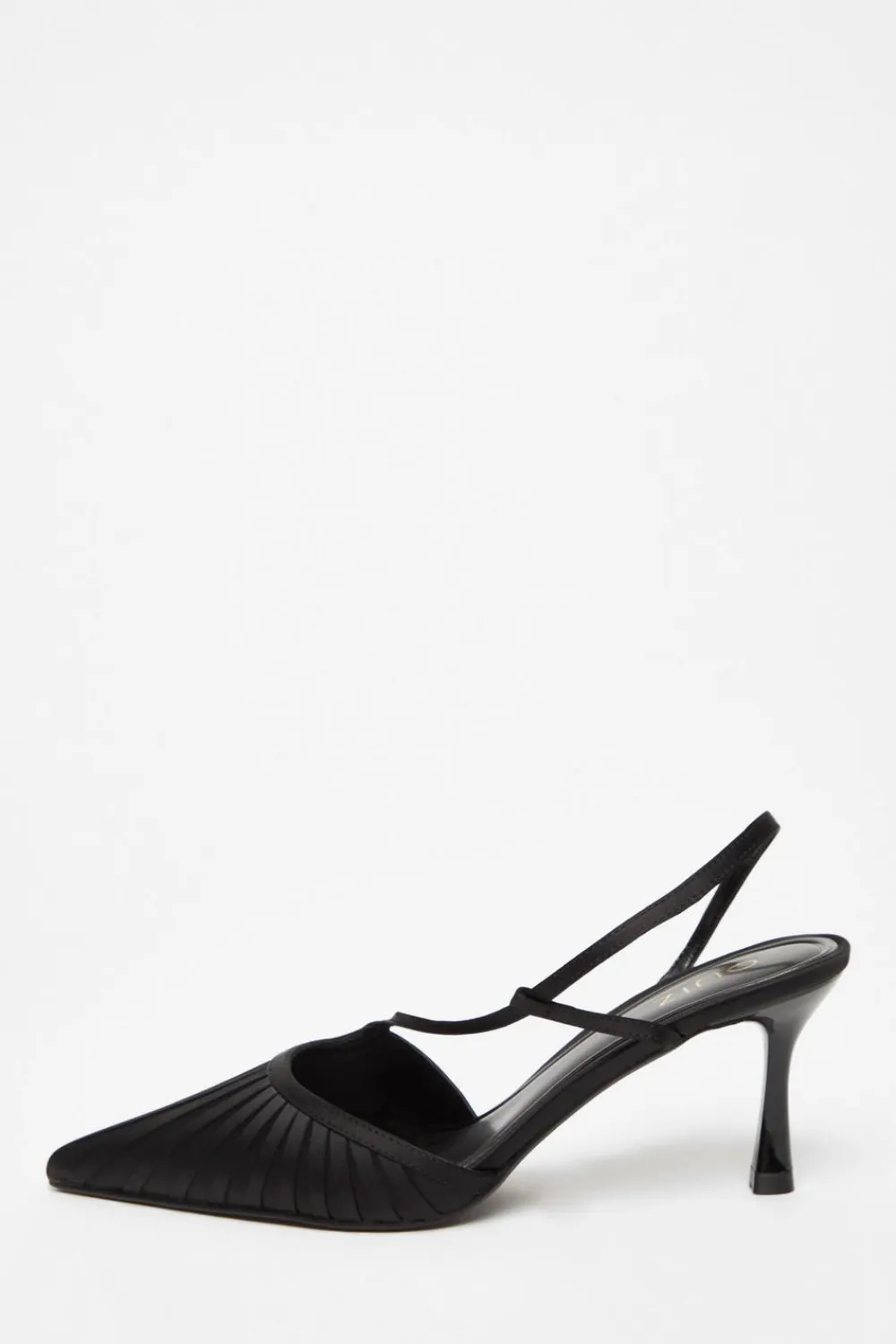 Quiz Heels>Satin Asymmetric Court Heels