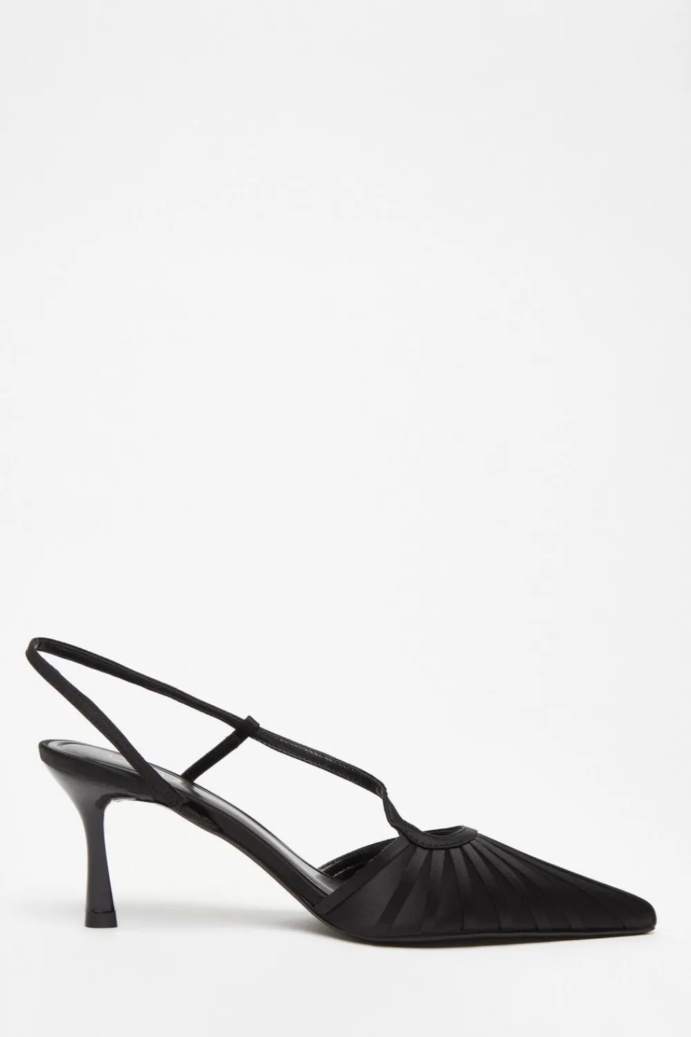Quiz Heels>Satin Asymmetric Court Heels