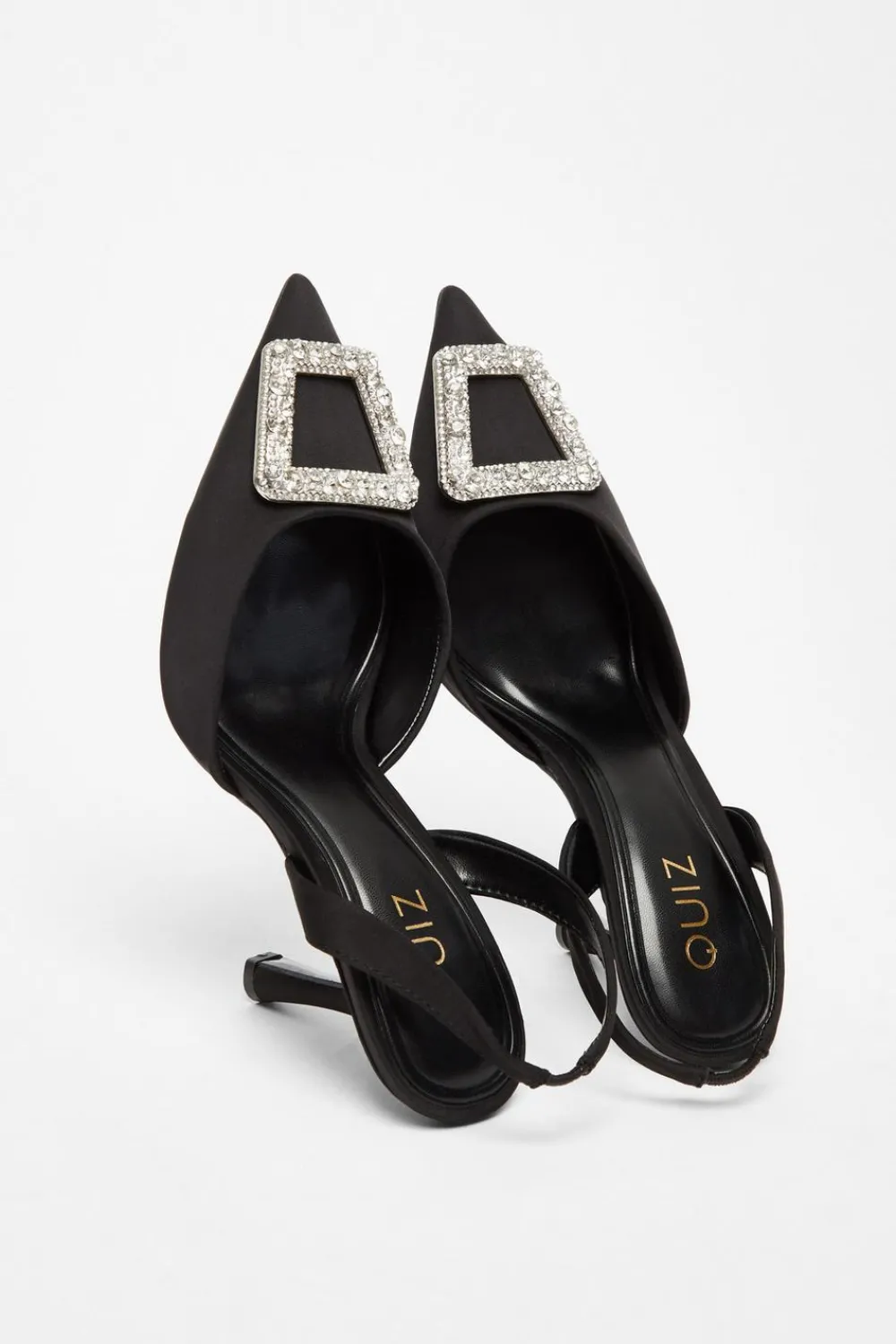 Quiz Occasion Shoes|Heels>Satin Brooch Court Heels