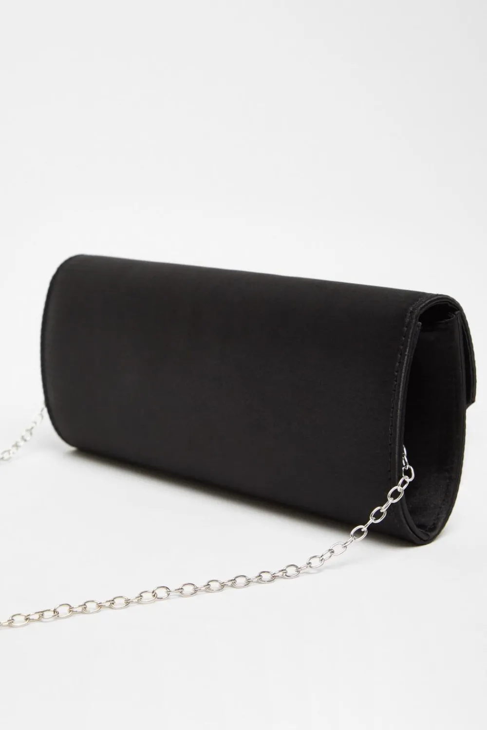 Quiz Wedding Accessories|Bags>Black Satin Embellished Clutch Bag
