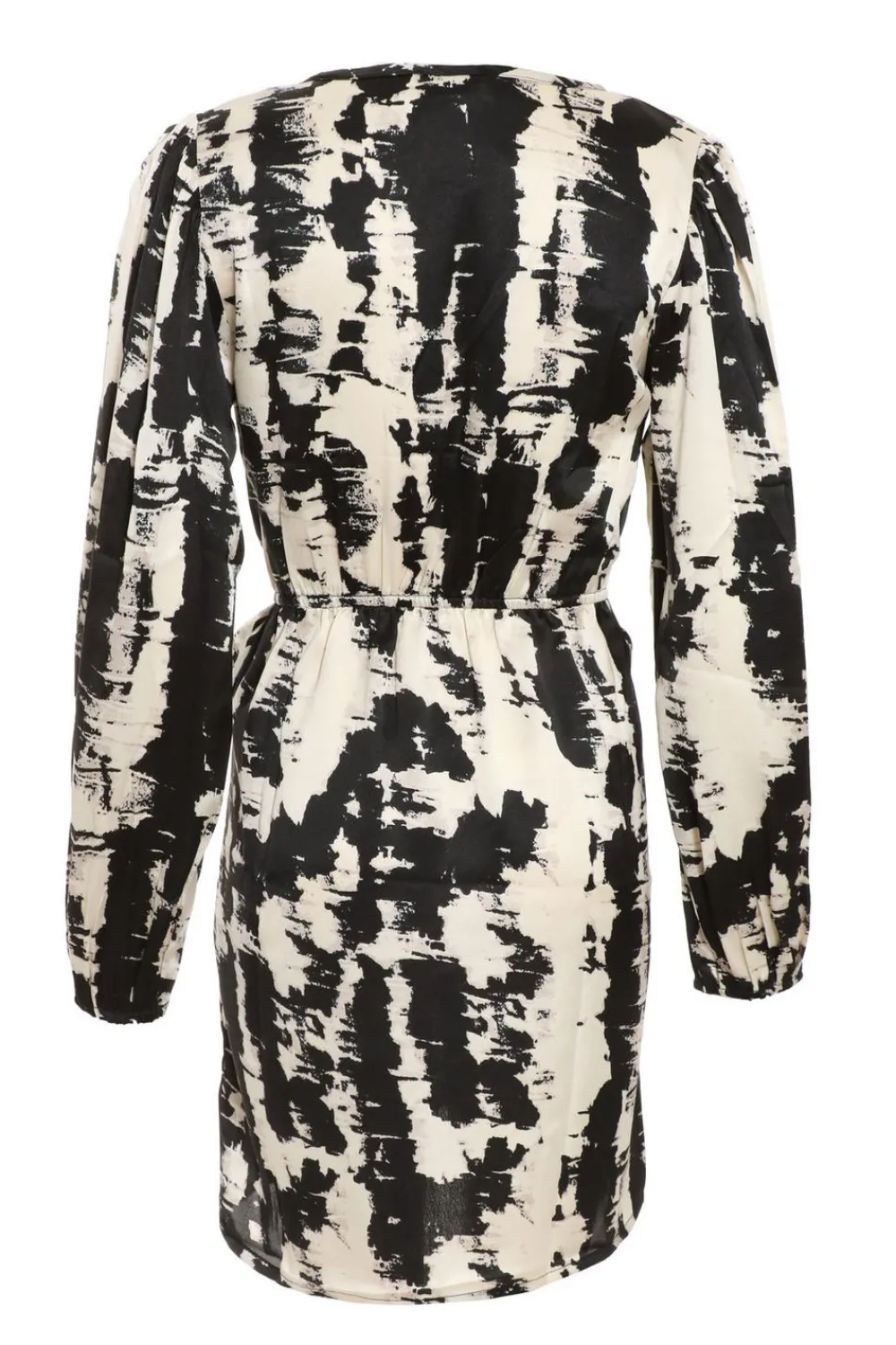 Quiz Wrap Dresses|Satin Dresses>Black Satin Marble Print Wrap Dress