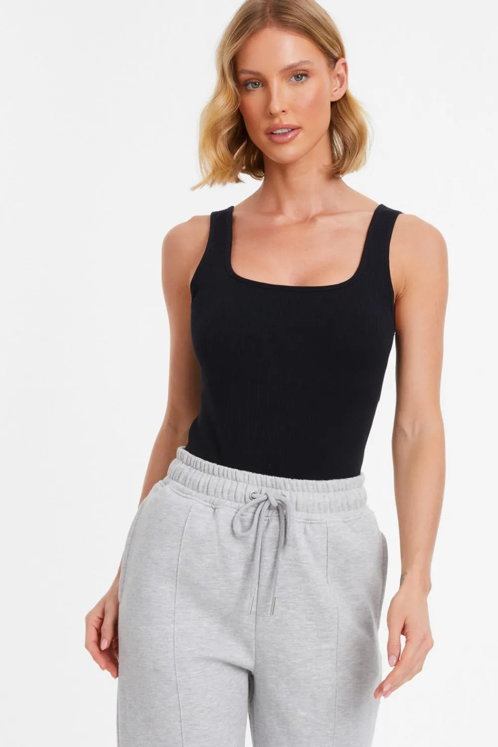Quiz Day Tops|Bodysuits>Black Seamless Bodysuit
