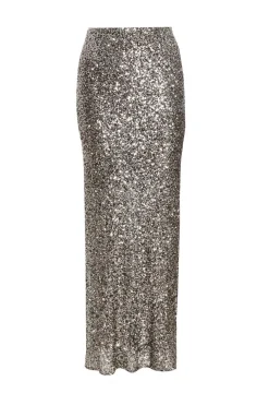 Quiz Going Out>Black Sequin Midaxi Skirt
