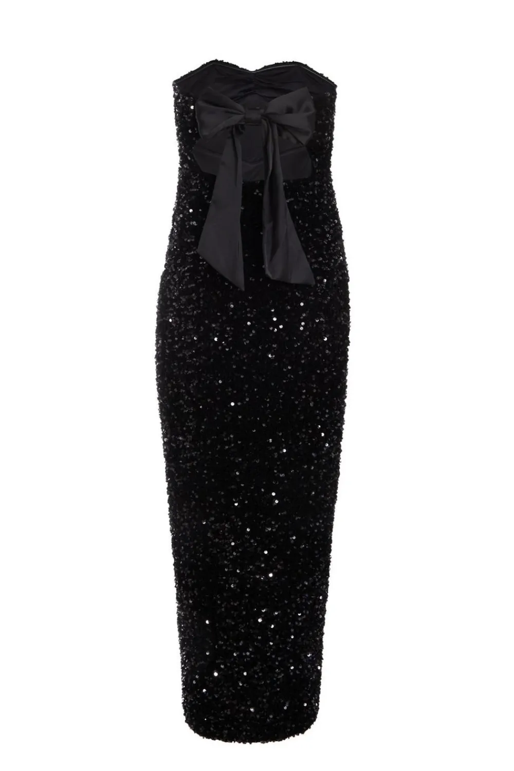 Quiz Evening Dresses|Occasion Dresses>Black Sequin Strapless Midaxi Dress