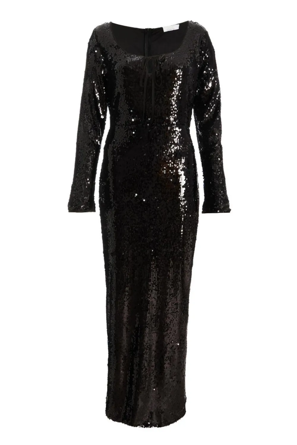 Quiz Prom & Ball|Evening Dresses>Black Sequin Tie Front Maxi Dress