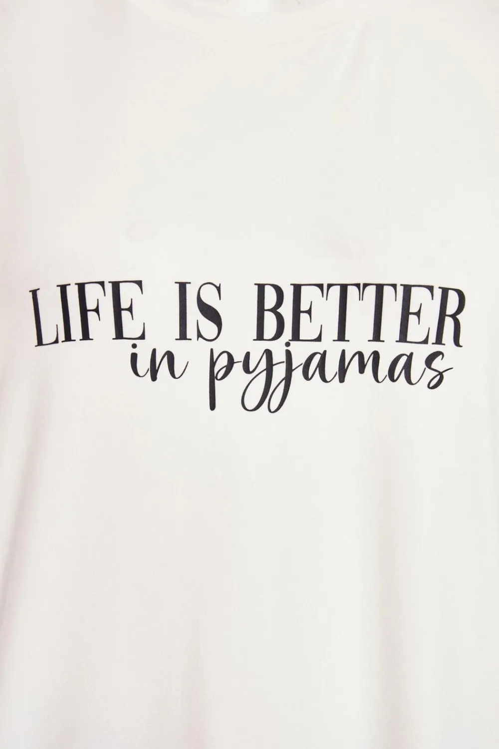 Quiz Nightwear>Black Slogan Pyjama Set