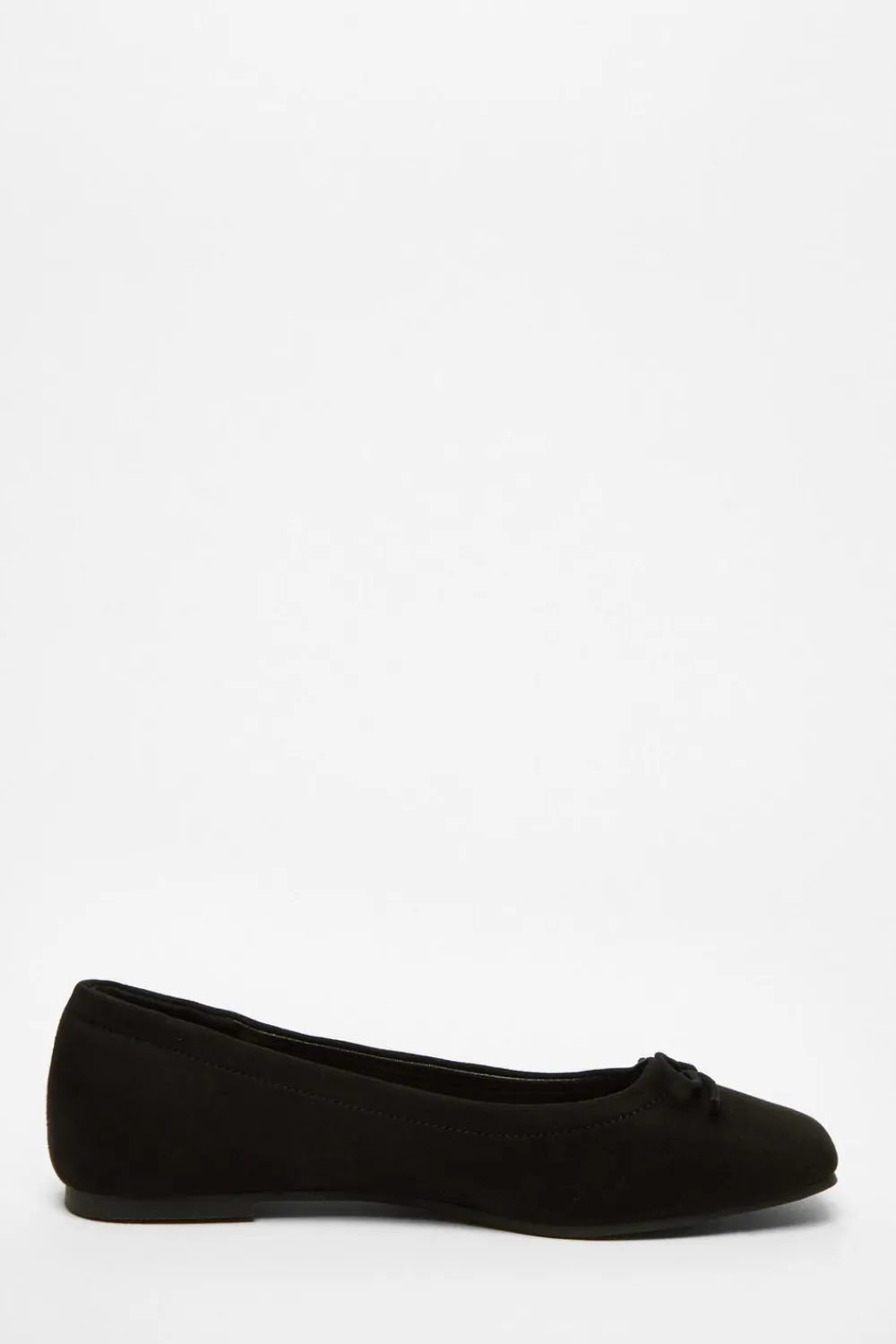 Quiz Pumps|Flats>Black Square Toe Flat Pumps