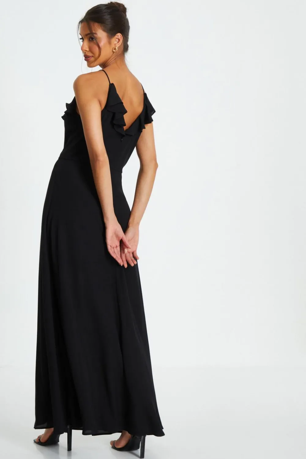 Quiz Evening Dresses|Summer Clothes>Strappy Ruffle Chiffon Maxi Dress
