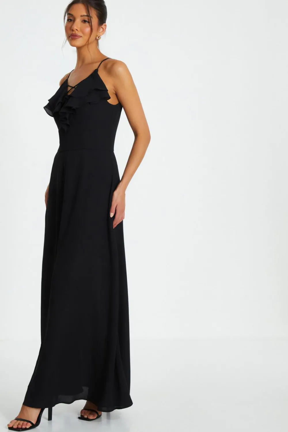 Quiz Evening Dresses|Summer Clothes>Strappy Ruffle Chiffon Maxi Dress