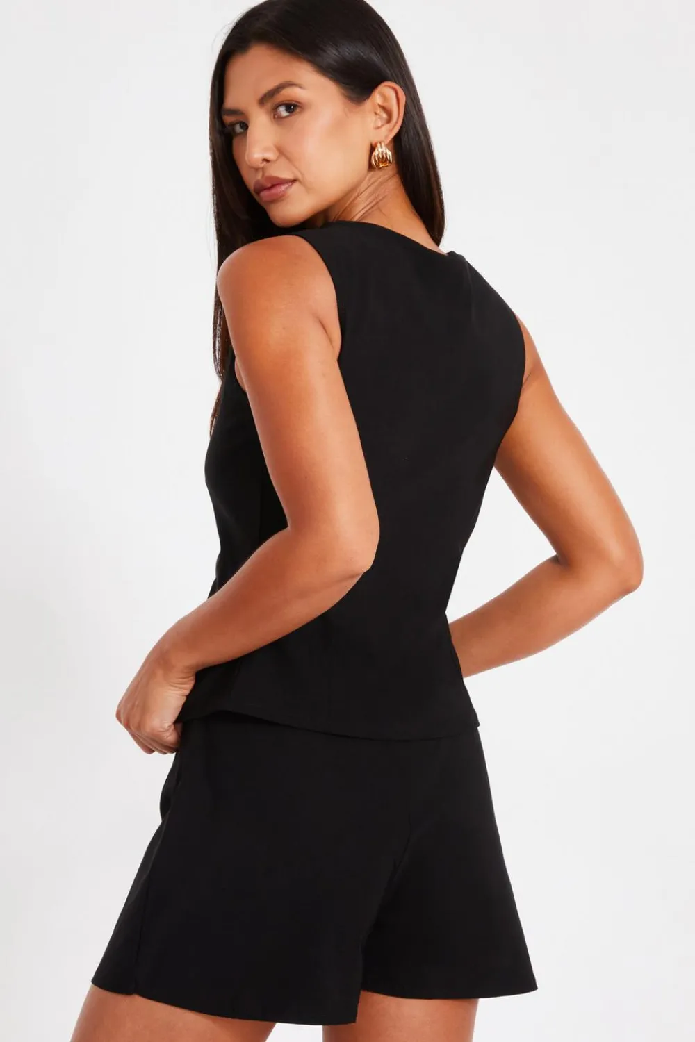 Quiz Workwear|Summer Clothes>Black Tailored Skort