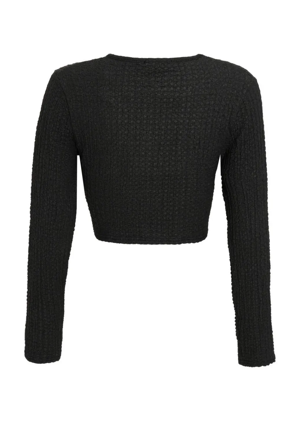 Quiz Day Tops|Crop Tops>Textured Knot Front Crop Top