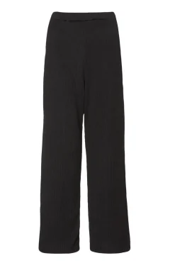 Quiz Trousers|Holiday>Black Textured Palazzo Trousers