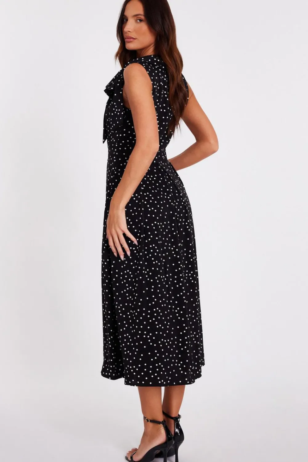 Quiz Day At The Races|Christening Guest>Tie Neck Polka Dot Midaxi Dress