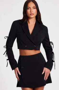 Quiz Summer Clothes|Jackets & Coats>Tie Sleeve Cropped Blazer