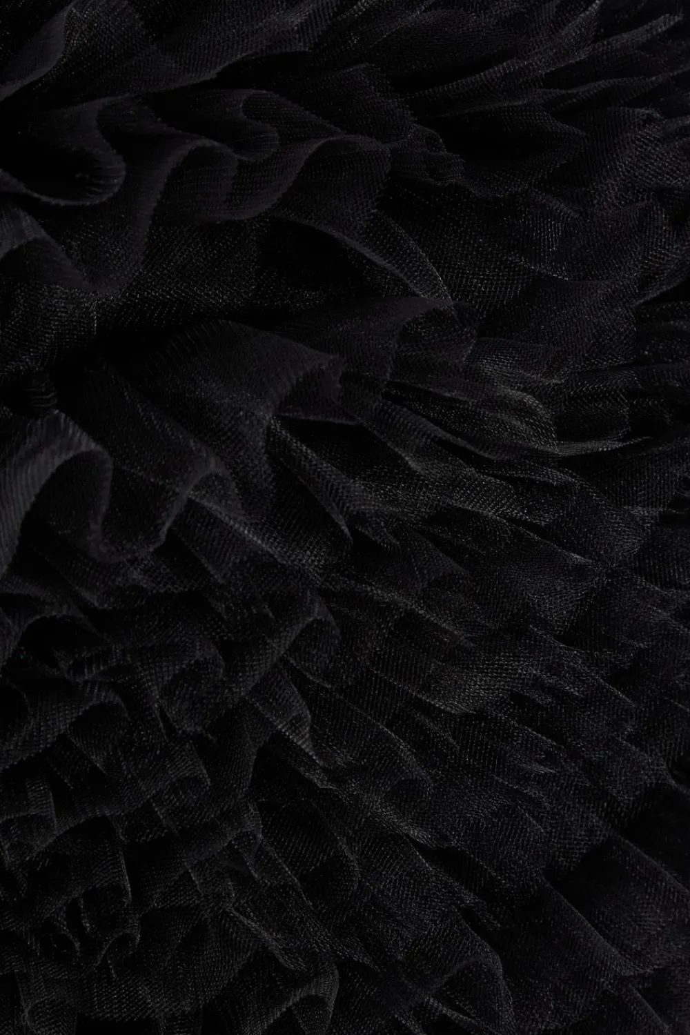 Quiz Going Out Tops|Crop Tops>Black Tulle Ruffle Crop Top