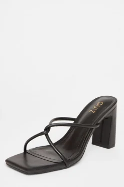 Quiz Holiday Shoes|Heels>Twist Front Strappy Block Heels