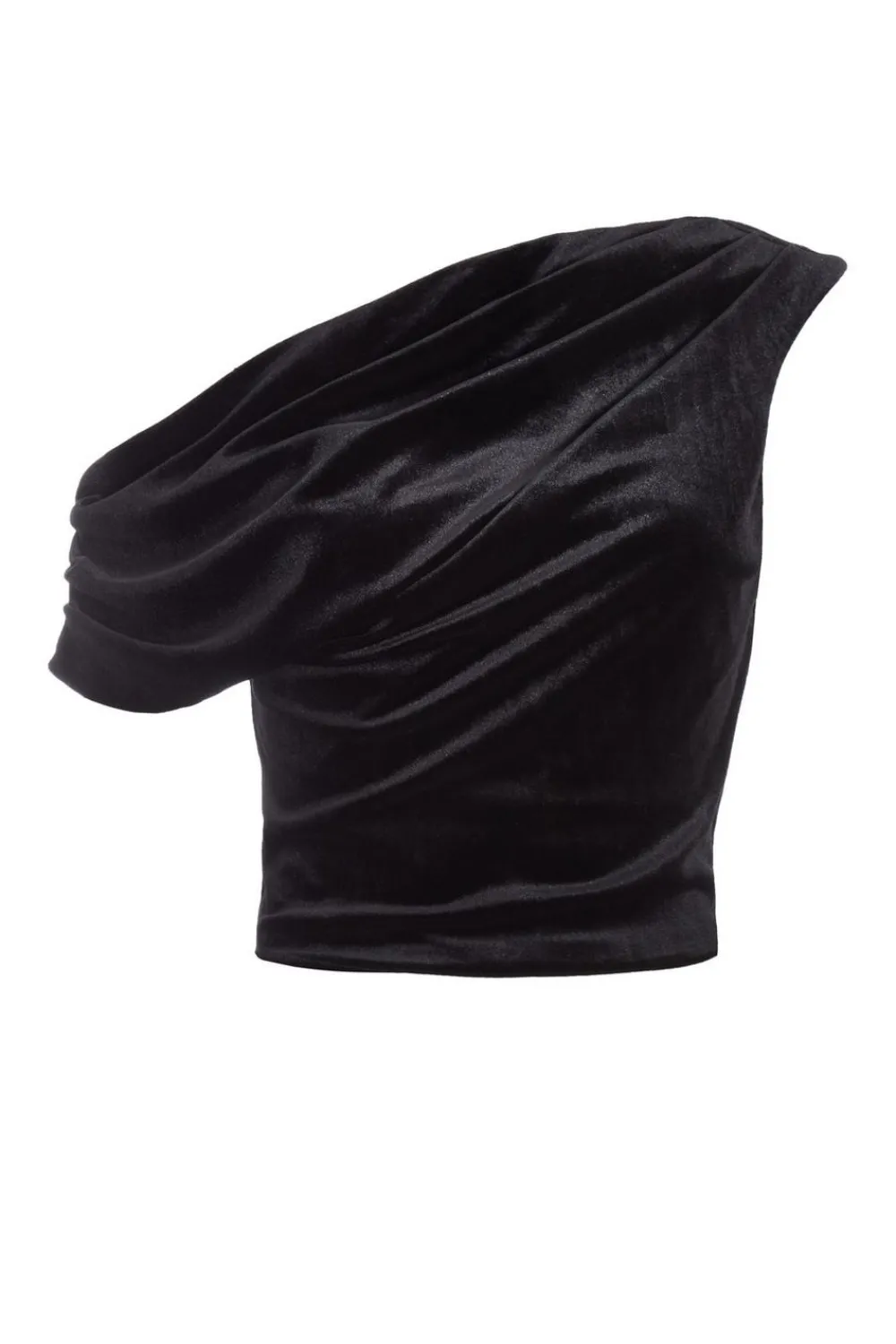 Quiz Going Out Tops|Crop Tops>Velvet Asymmetric Top