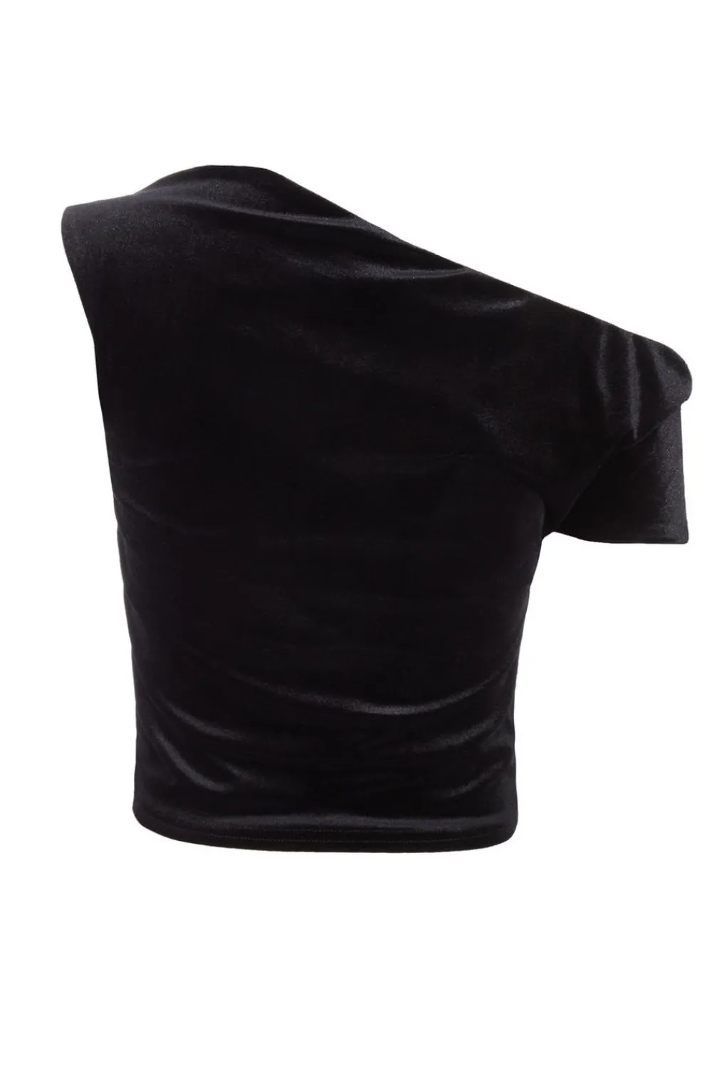 Quiz Going Out Tops|Crop Tops>Velvet Asymmetric Top