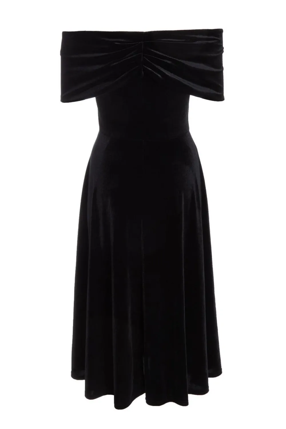 Quiz Prom & Ball|Evening Dresses>Black Velvet Bardot Midi Dress
