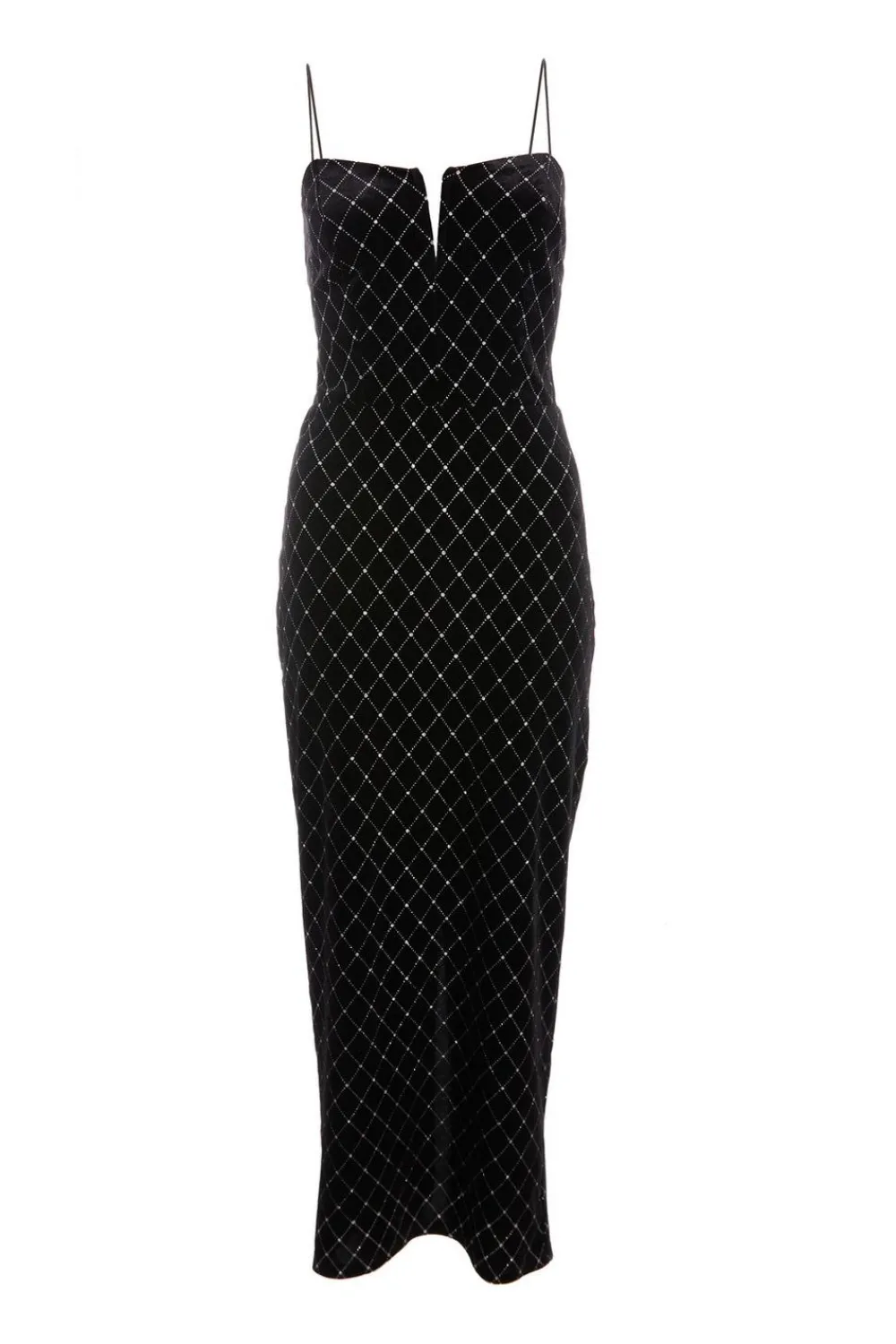 Quiz Prom & Ball|Evening Dresses>Black Velvet Diamante Midi Dress