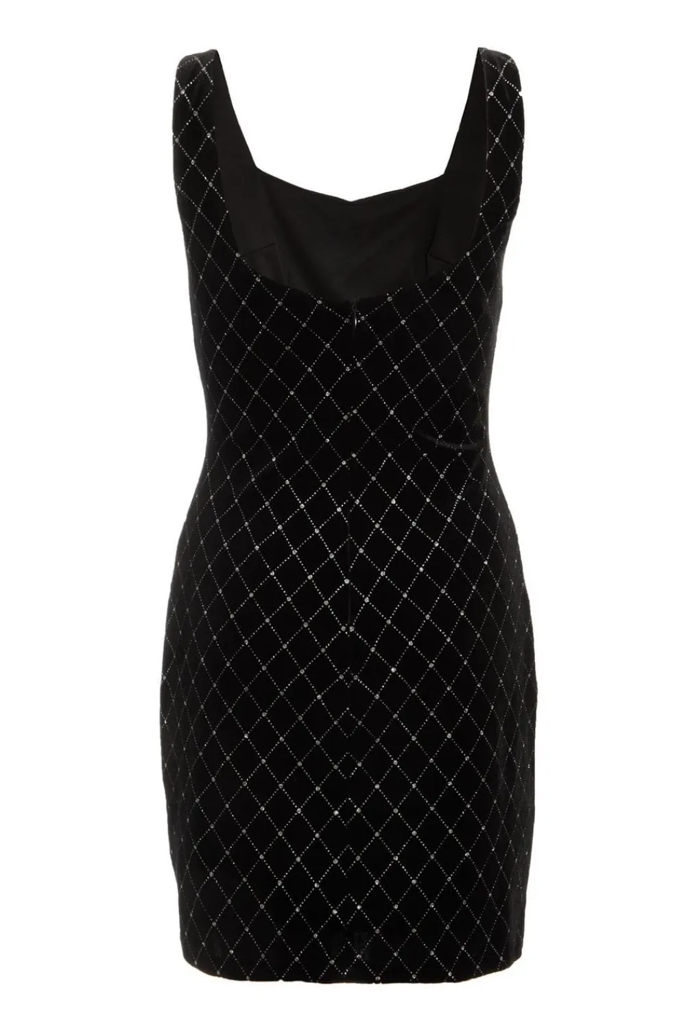 Quiz Evening Dresses|Occasion Dresses>Black Velvet Diamante Mini Dress