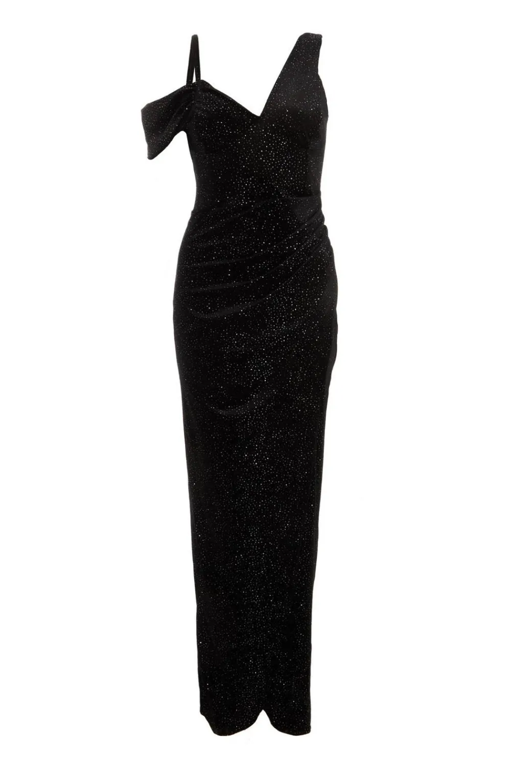 Quiz Evening Dresses|Wrap Dresses>Black Velvet Glitter Maxi Dress