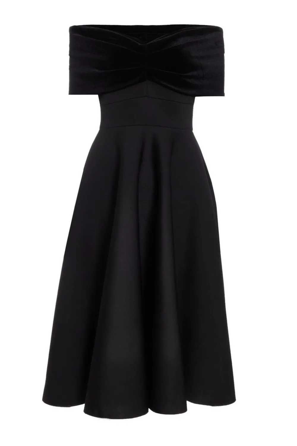Quiz Prom & Ball|Evening Dresses>Black Velvet Neckline Skater Dress