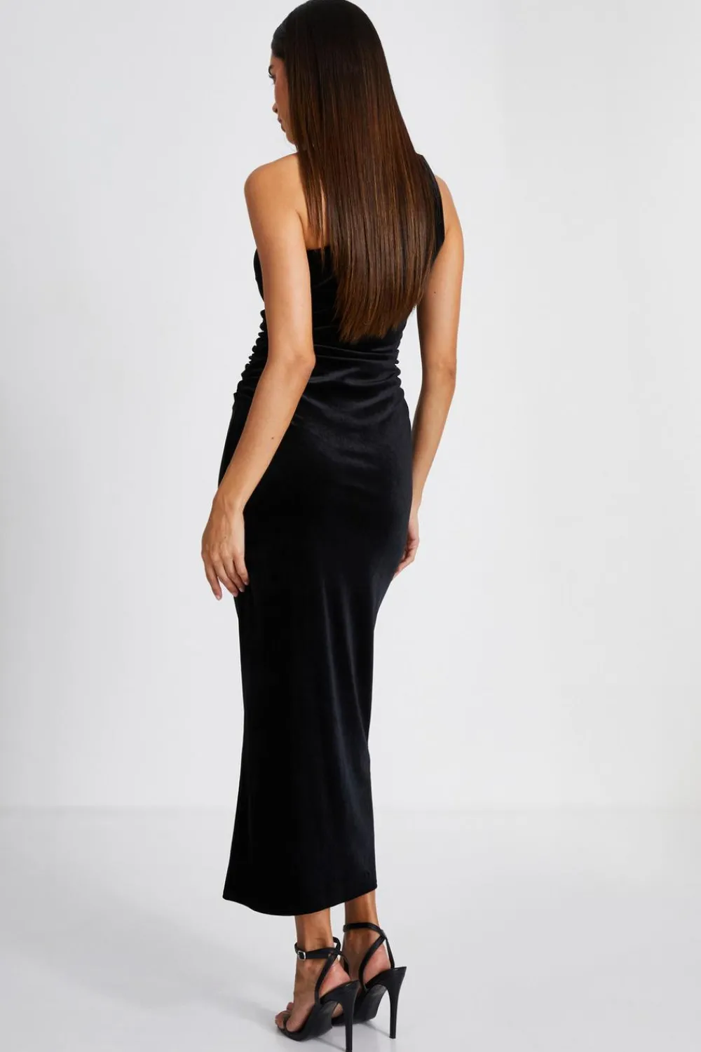 Quiz Evening Dresses|Occasion Dresses>Velvet One Shoulder Midaxi Dress