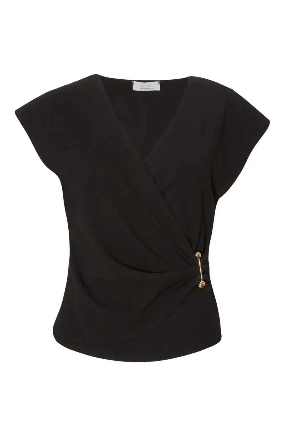 Quiz Day Tops|Workwear>Black V-Neck Wrap Top