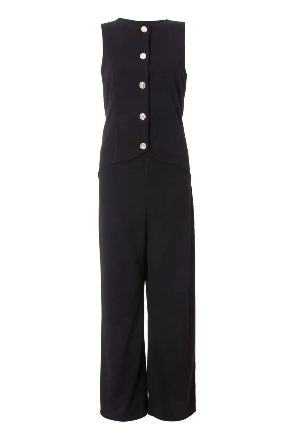 Quiz Going Out Jumpsuits|Black Jumpsuits>Waistcoat Jumpsuit