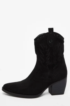 Quiz Boots>Black Western Ankle Boots